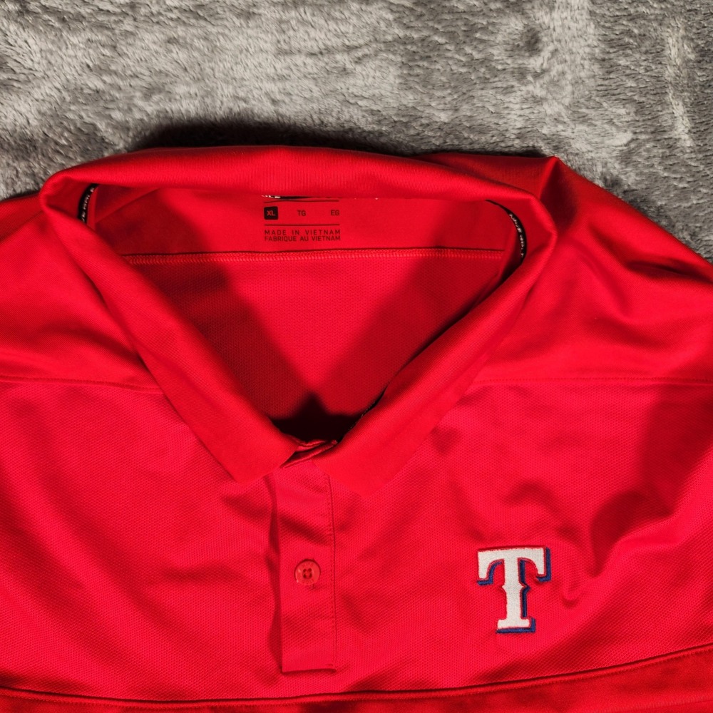 Nike Golf Polo Shirt Mens XL Red Excellent Texas Rangers MLB Dri-FIT 942881-657 - Picture 3 of 11